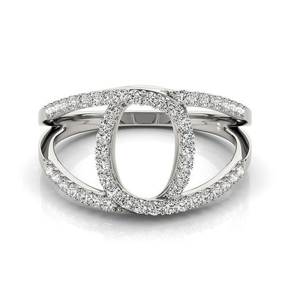 14k White Gold Diamond Loop Style Dual Band Ring (1/2 cttw) by Bids.com