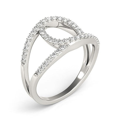 14k White Gold Diamond Loop Style Dual Band Ring (1/2 cttw) by Bids.com