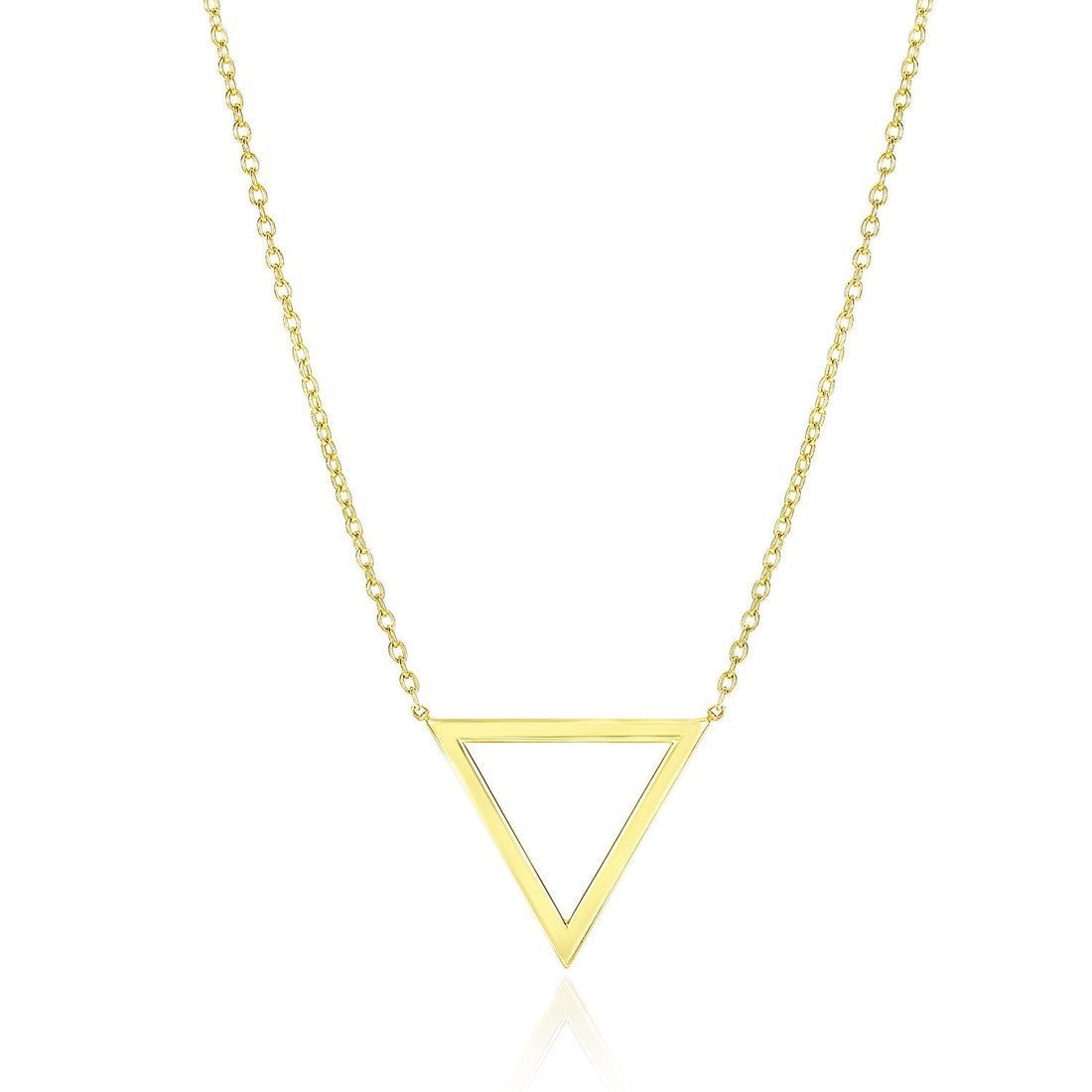 14k Yellow Gold Delta Symbol Chain Necklace by Avera Group