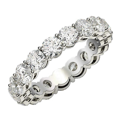 Round Cut Lab Grown Diamond Eternity Ring in 14k White Gold (3 cttw FG/VS2) by Bids.com
