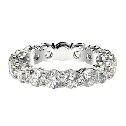 Round Cut Lab Grown Diamond Eternity Ring in 14k White Gold (3 cttw FG/VS2) by Bids.com