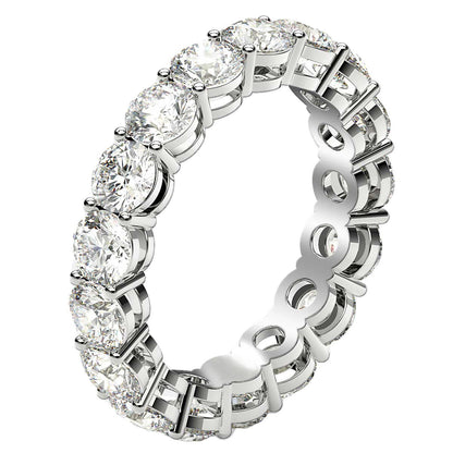 Round Cut Lab Grown Diamond Eternity Ring in 14k White Gold (3 cttw FG/VS2) by Bids.com