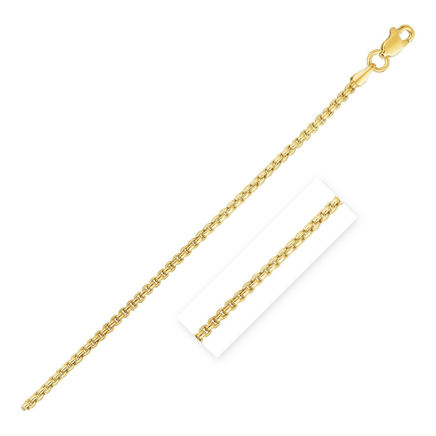 14k Yellow Gold Round Box Chain 1.35 mm - necklaces