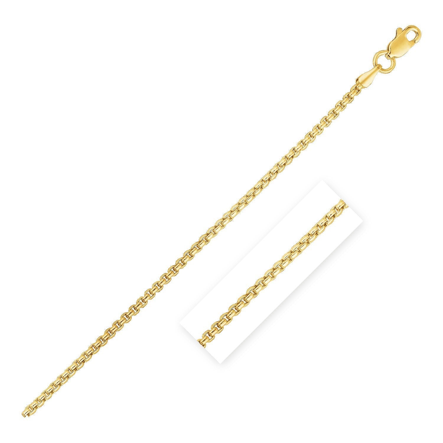 14k Yellow Gold Round Box Chain 1.35 mm 