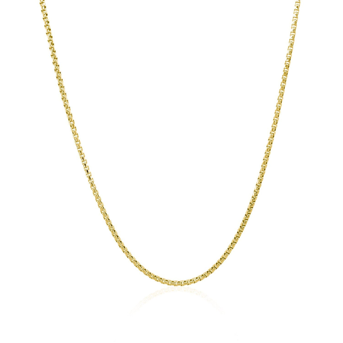 14k Yellow Gold Round Box Chain (1.30 mm) - DestGlow