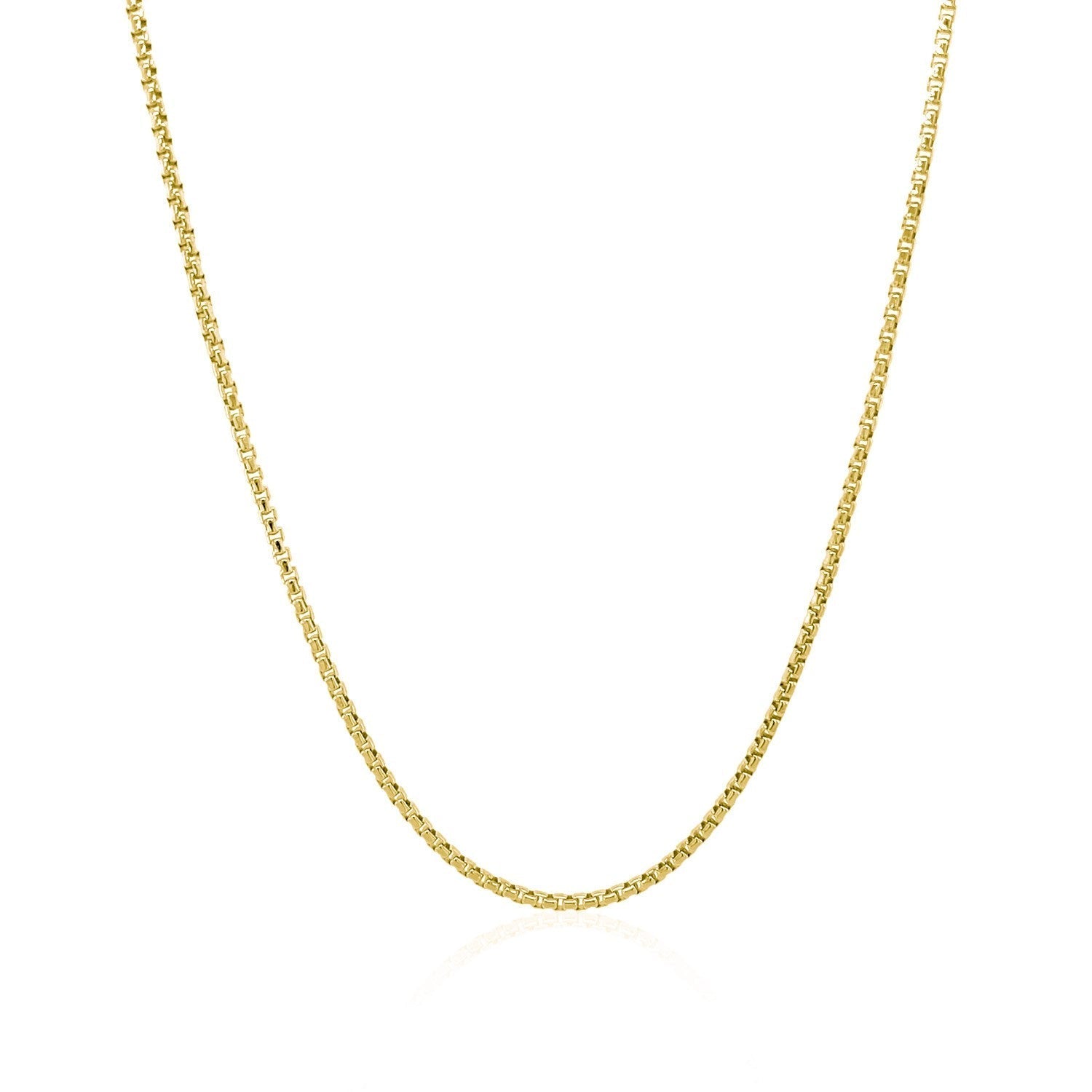 14k Yellow Gold Round Box Chain 1.35 mm 