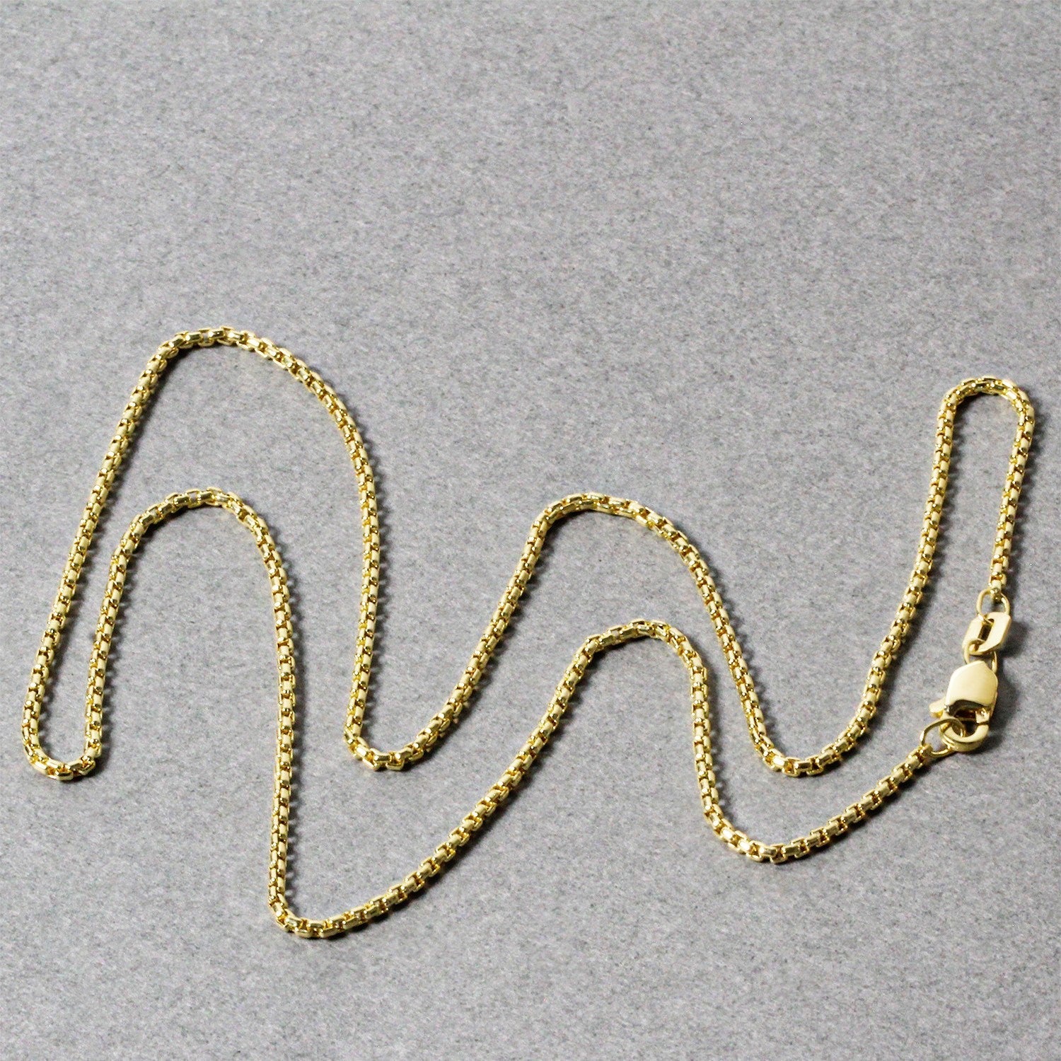 14k Yellow Gold Round Box Chain (1.30 mm) - DestGlow