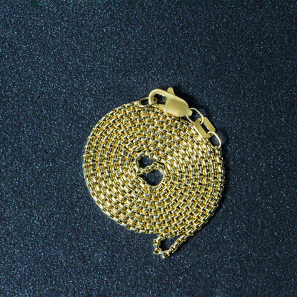 14k Yellow Gold Round Box Chain 1.35 mm by Bids.com