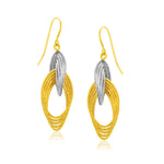 14k Two-Tone Gold Interlaced Multiple Row Earrings - accessories