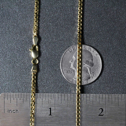 2.0mm 14k Yellow Gold Semi Solid Box Chain by Bids.com