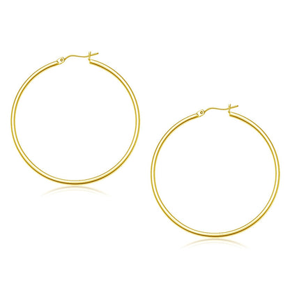 10k Yellow Gold Polished Hoop Earrings (45 mm) by Bids.com