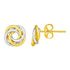 14k Two Tone Gold Love Knot Earrings 