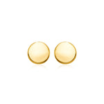 14k Yellow Gold Polished Round Post Earrings - accessories