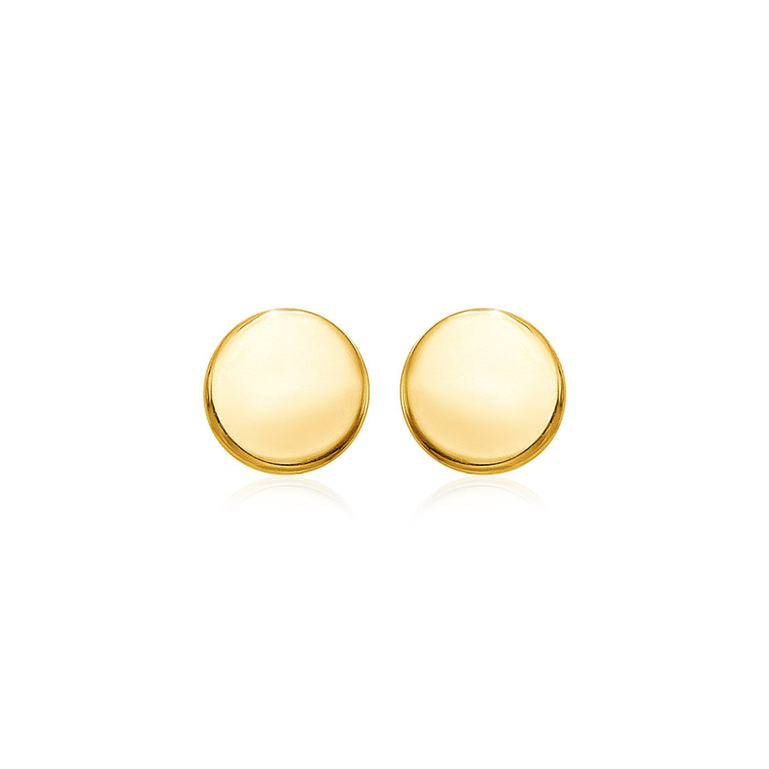 14k Yellow Gold Polished Round Post Earrings - accessories