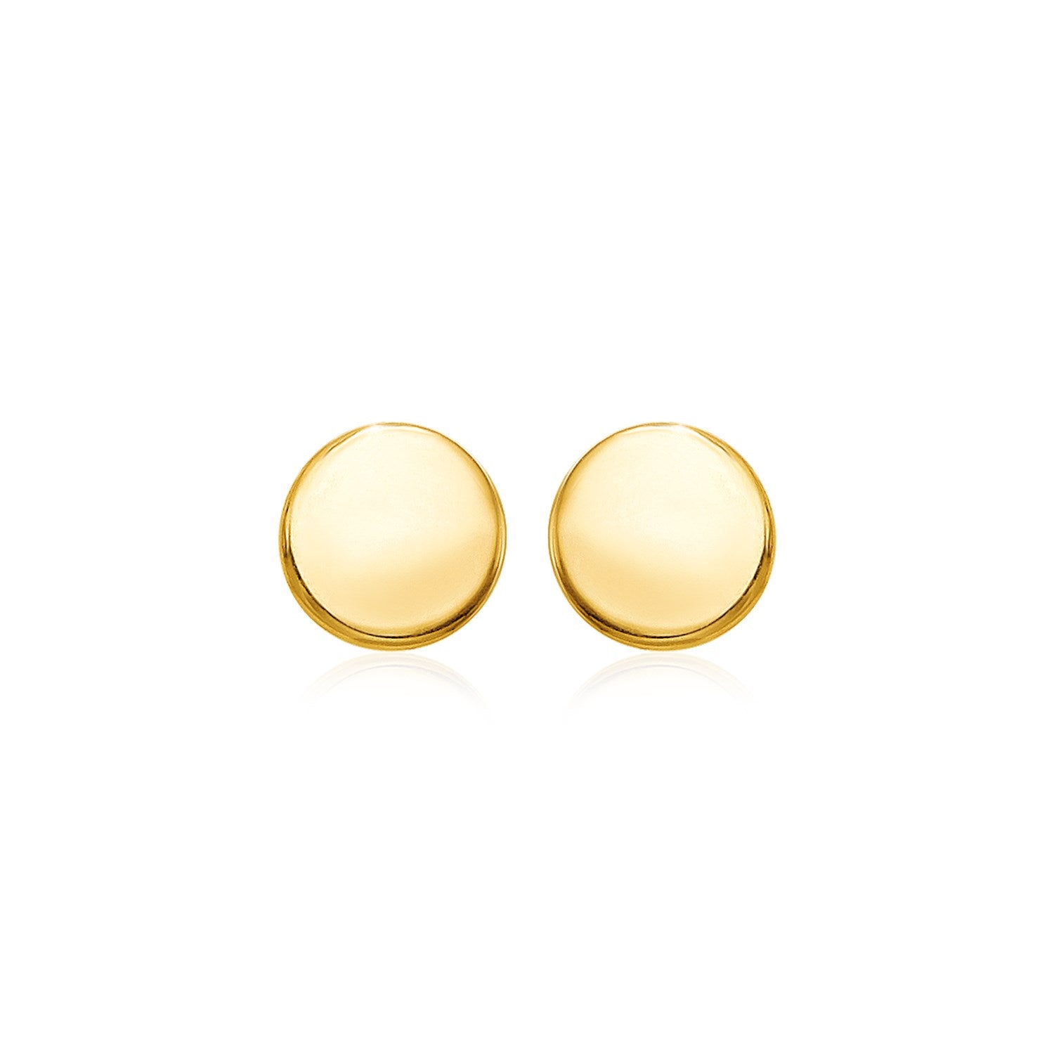 14k Yellow Gold Polished Round Post Earrings - accessories