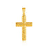 14k Yellow Gold Reversible Textured Cross Pendant - necklaces