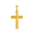 14k Yellow Gold Reversible Textured Cross Pendant 