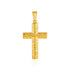 14k Yellow Gold Reversible Textured Cross Pendant