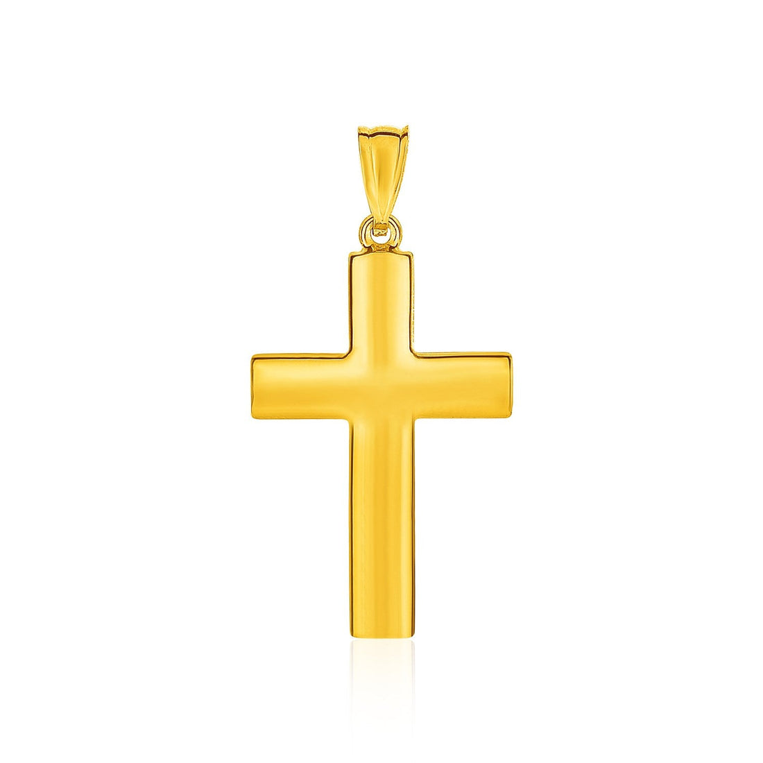 14k Yellow Gold Reversible Textured Cross Pendant - DestGlow