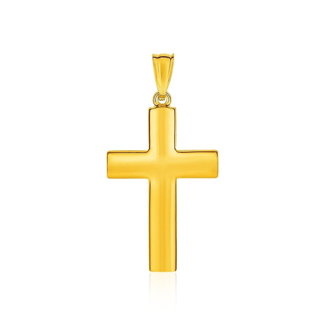 14k Yellow Gold Reversible Textured Cross Pendant 