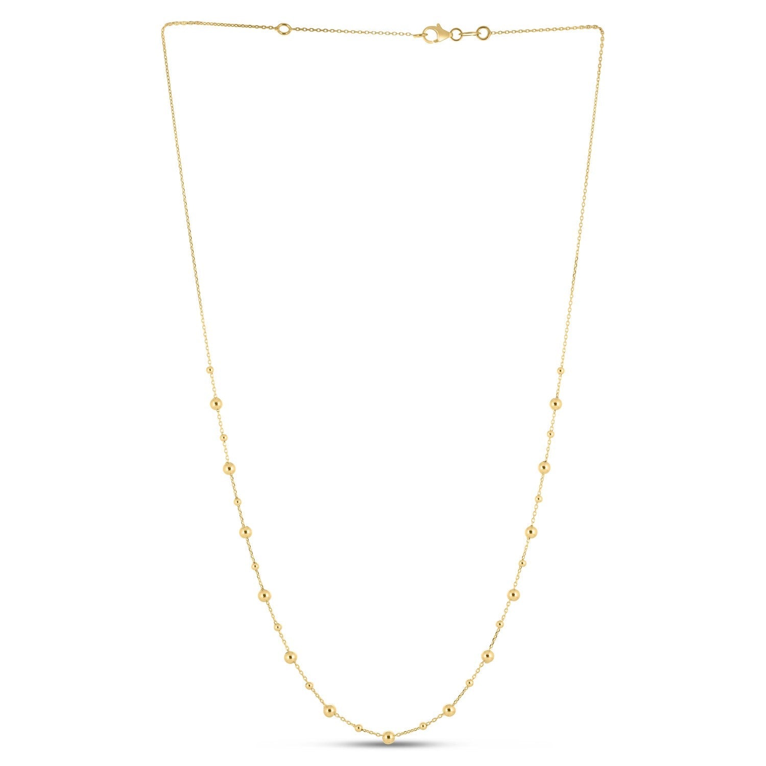 14k Yellow Gold Bead Necklace by Bids.com