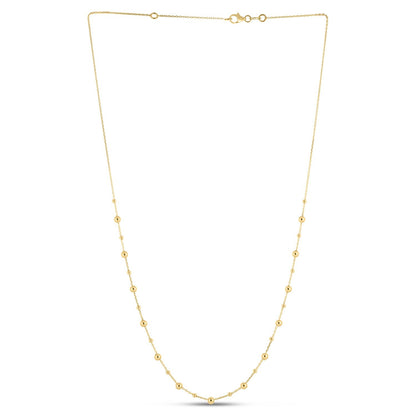 14k Yellow Gold Bead Necklace by Bids.com