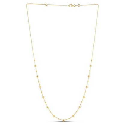 14k Yellow Gold Bead Necklace 