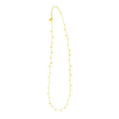 14K Yellow Gold Necklace with Dangling Hearts  DestGlow