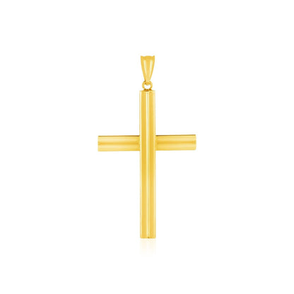 14k Yellow Gold Polished Cross Pendant  DestGlow