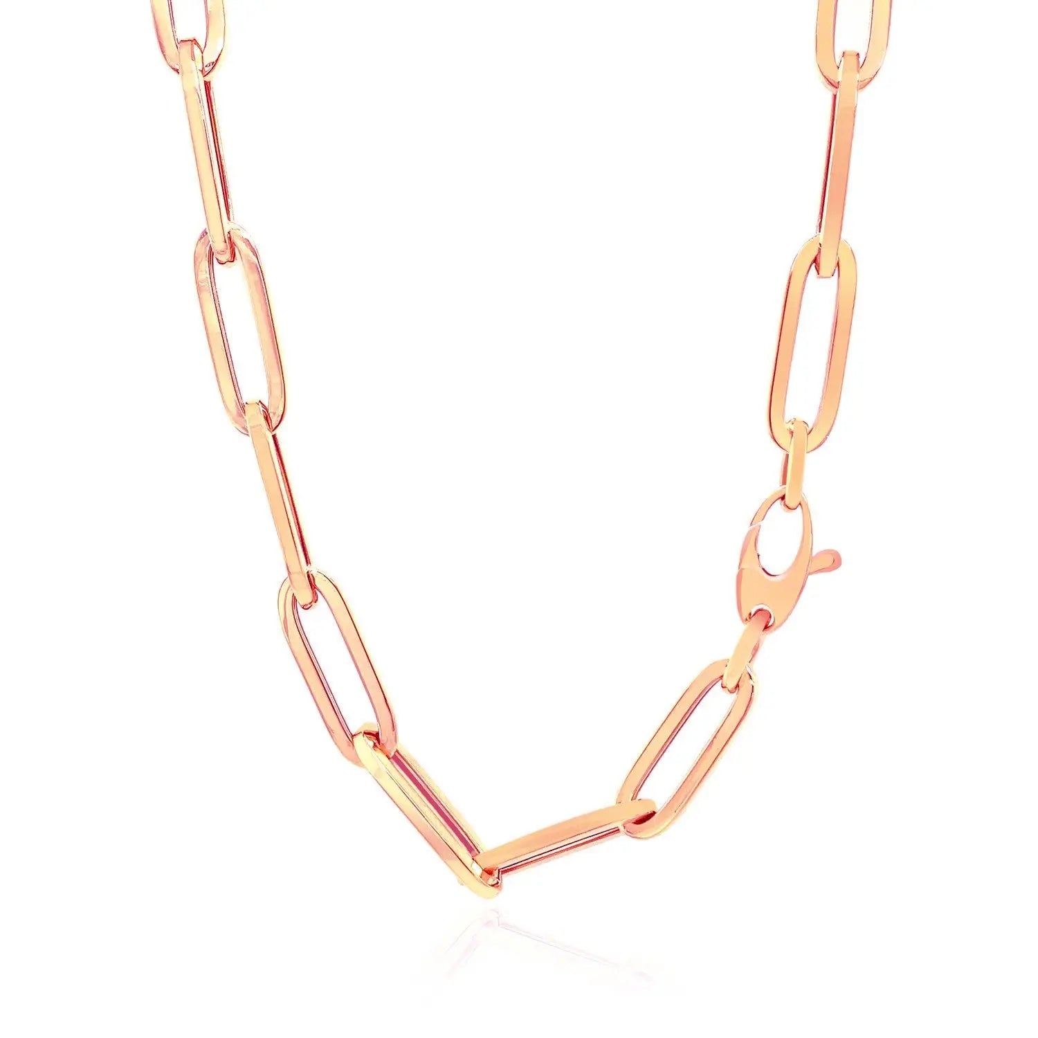 14K Rose Gold Wide Paperclip Chain (6.1mm) 