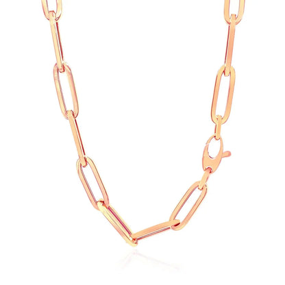 14K Rose Gold Wide Paperclip Chain (6.1mm) 