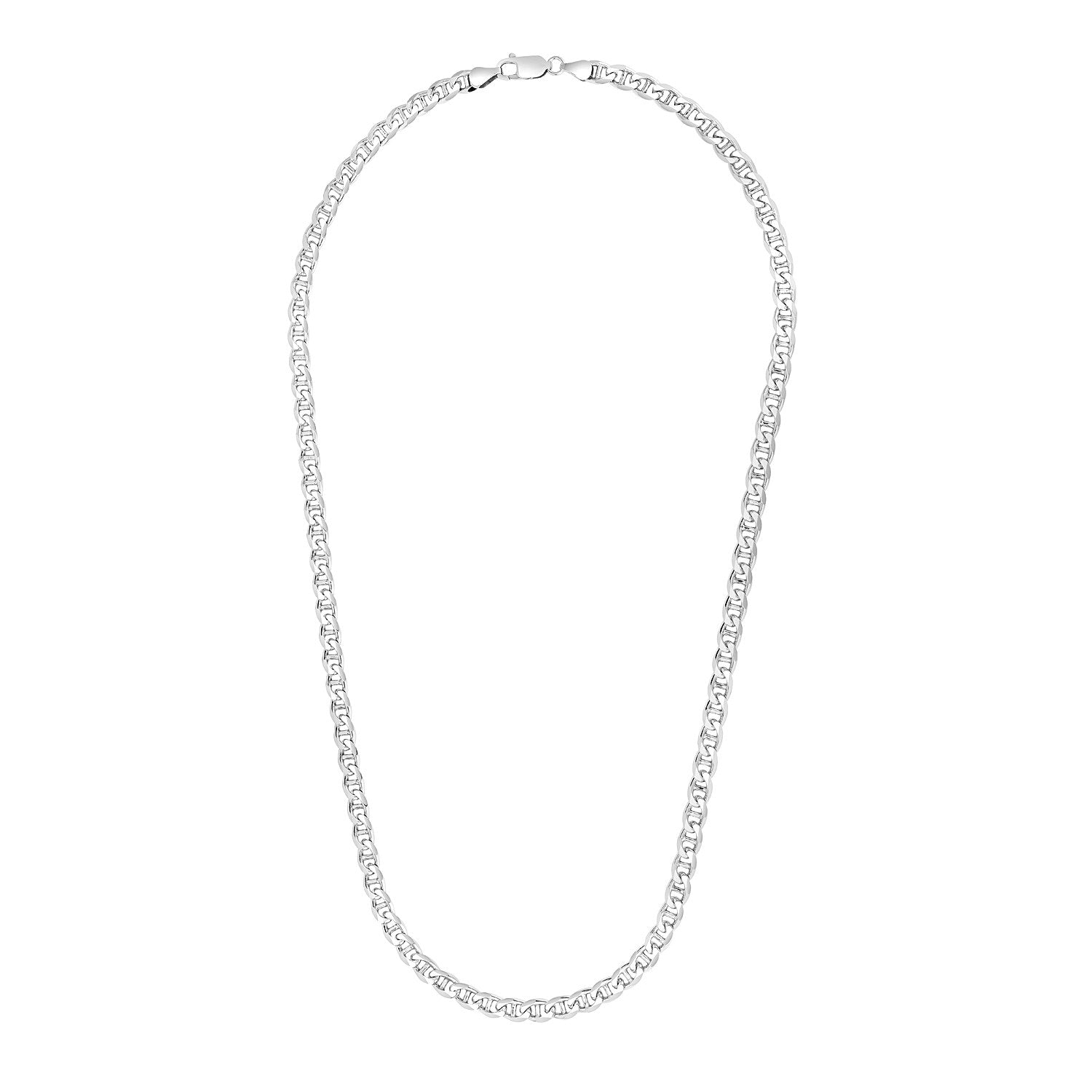 Sterling Silver Rhodium Plated Mariner Chain 5.6mm by Bids.com