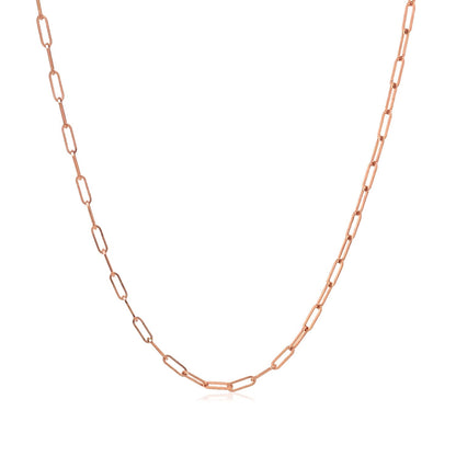 14K Rose Gold Fine Paperclip Chain (1.50 mm) - DestGlow