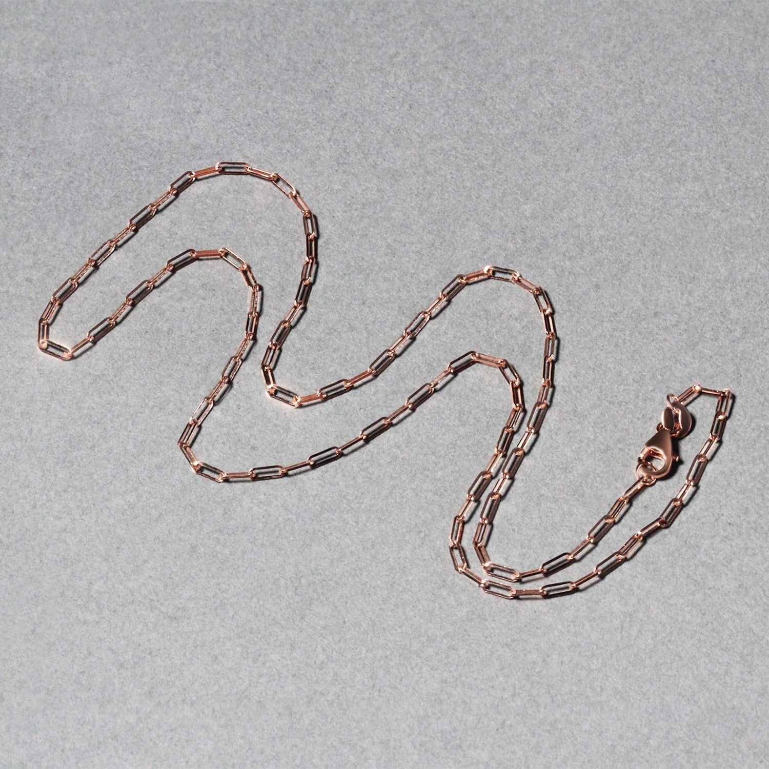 14K Rose Gold Fine Paperclip Chain (1.50 mm) - DestGlow