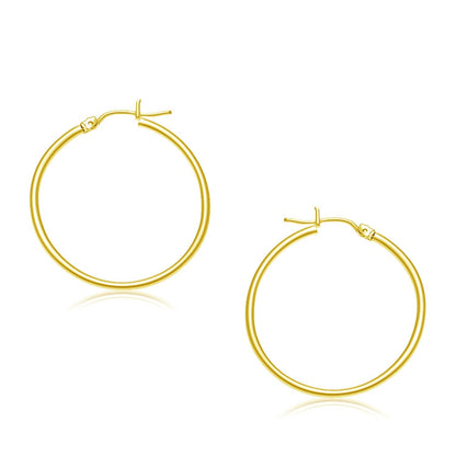 10k Yellow Gold Polished Hoop Earrings (30 mm) by Bids.com
