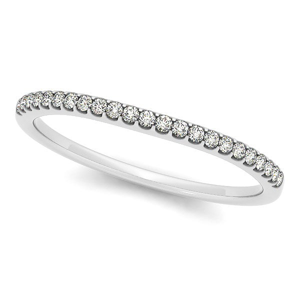 14k White Gold Scallop Setting Round Diamond Wedding Band (1/10 cttw) by Bids.com