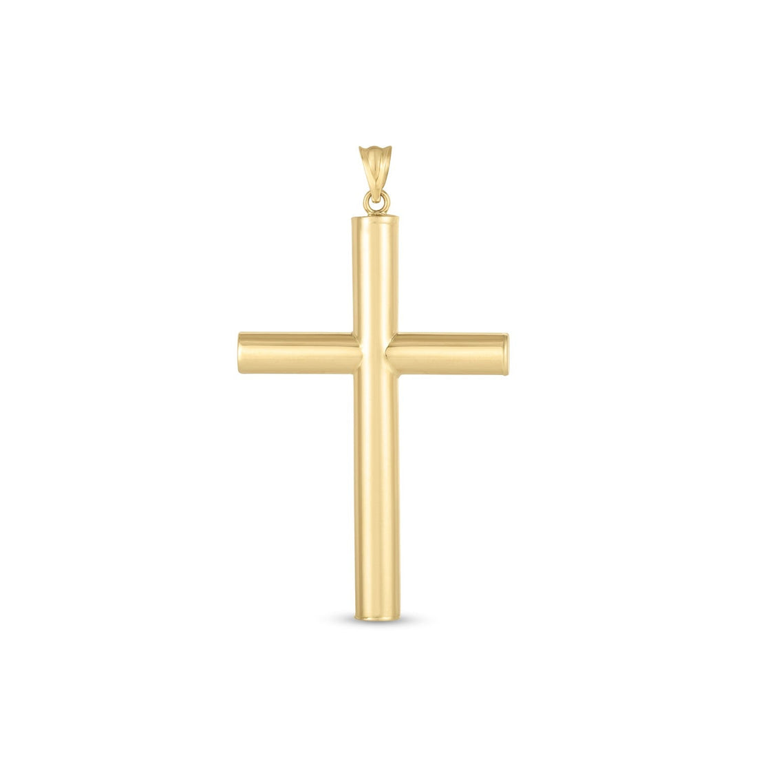 14k Yellow Gold High Polish Classic Cross Pendant - necklaces