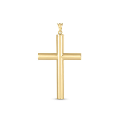 14k Yellow Gold High Polish Classic Cross Pendant - necklaces