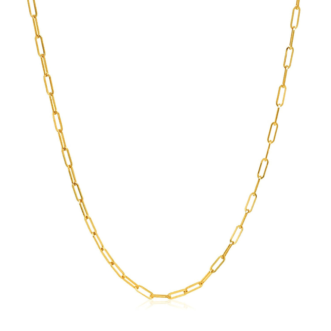 14k Yellow Gold Adjustable Paperclip Chain (1.50 mm) - DestGlow