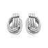 Polished Love Knot Earrings with Interlocking Rings in Sterling Silver - DestGlow