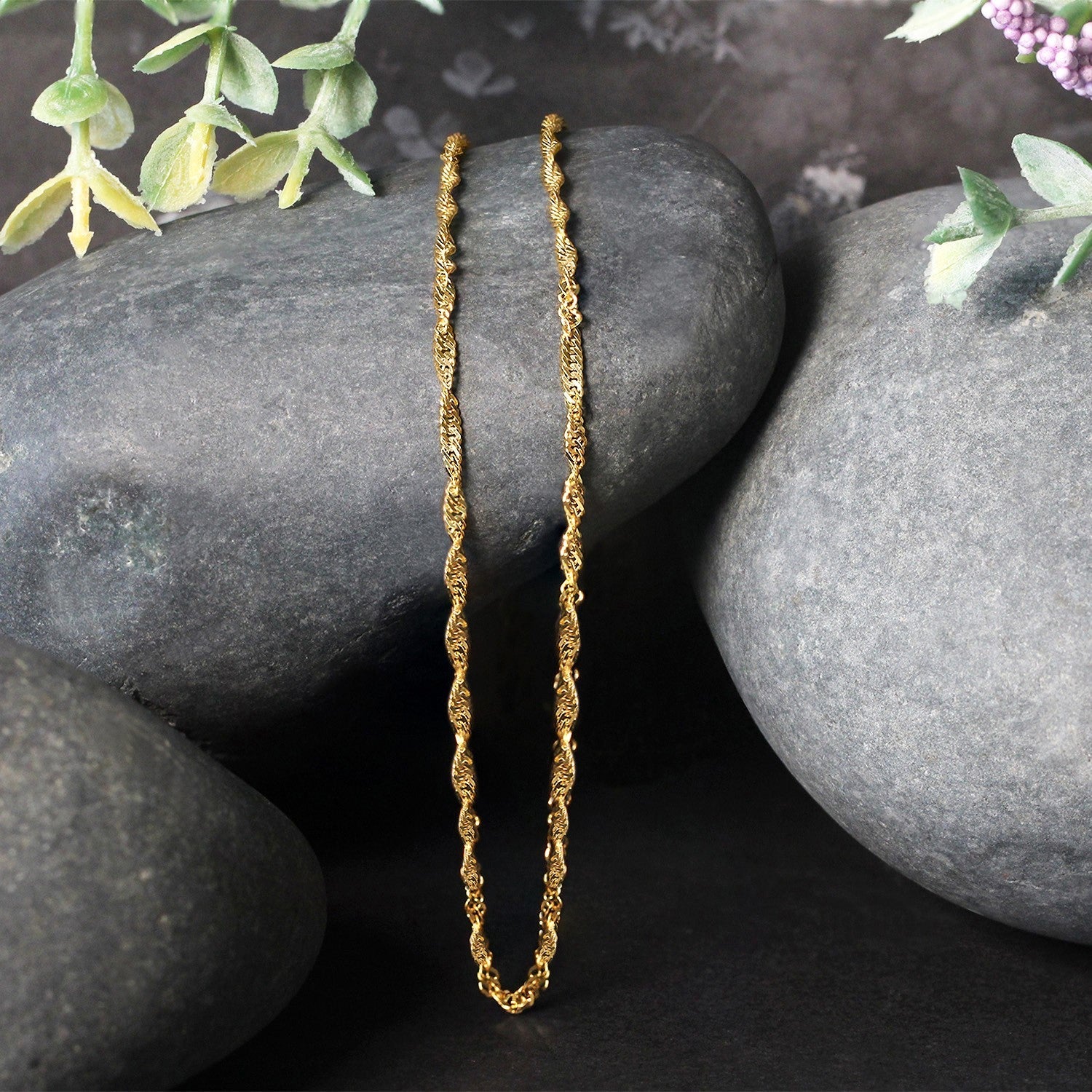 14k Yellow Gold Singapore Chain (1.80 mm) - DestGlow