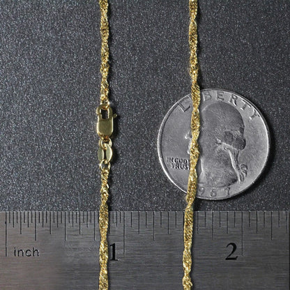 14k Yellow Gold Singapore Chain 1.7mm 