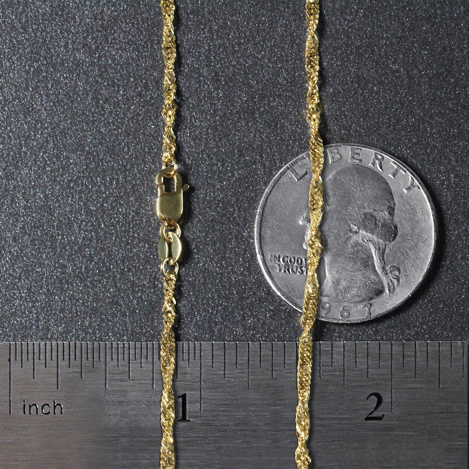 14k Yellow Gold Singapore Chain 1.7mm by Bids.com