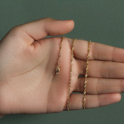 14k Yellow Gold Singapore Chain (1.80 mm) - DestGlow