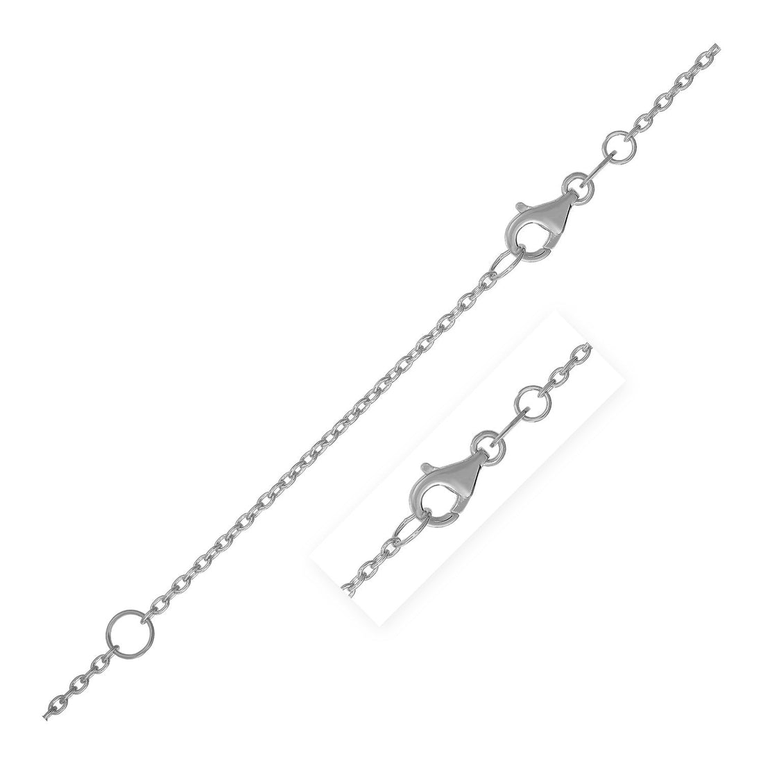 Extendable Cable Chain in 14k White Gold (1.20 mm) by Avera Group