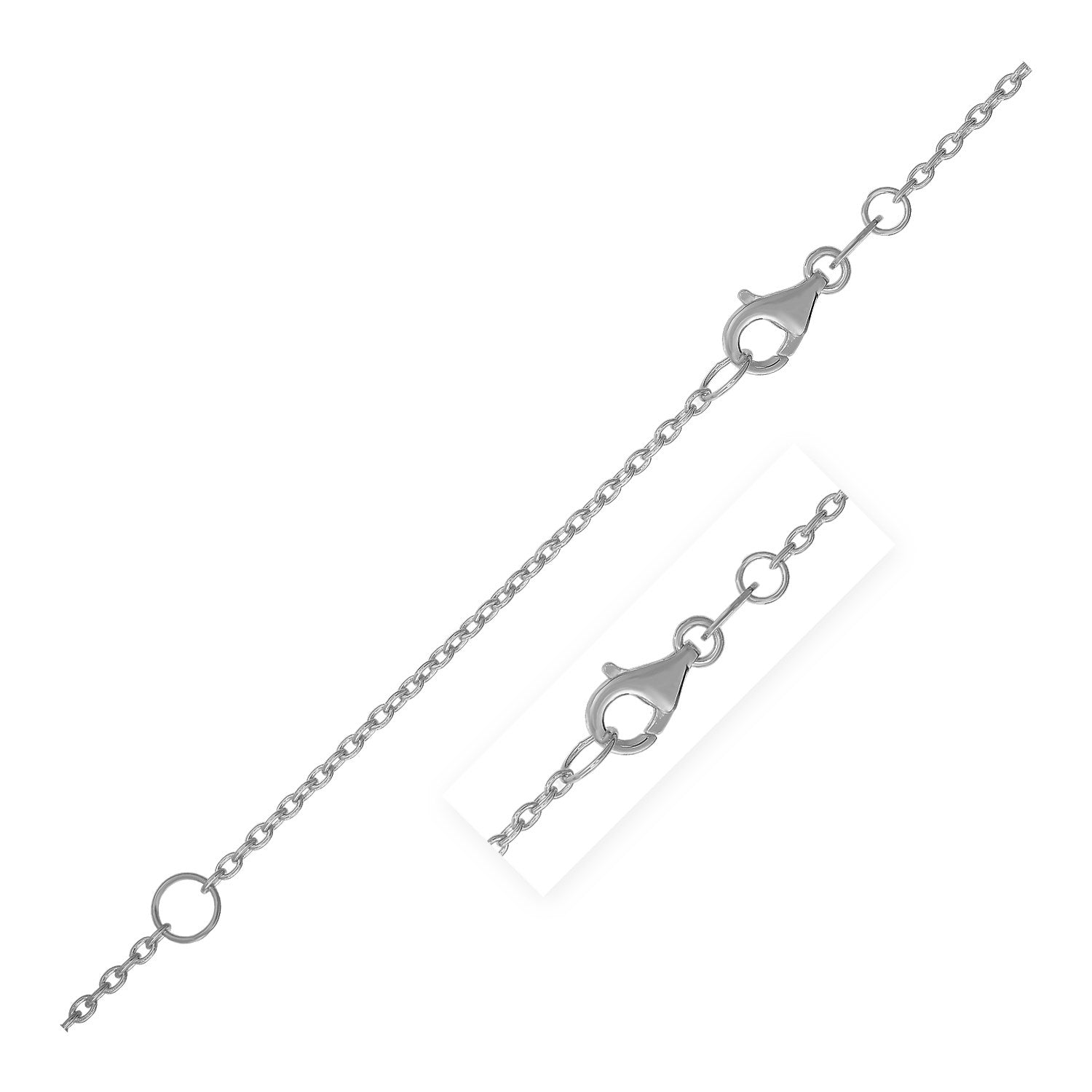 Extendable Cable Chain in 14k White Gold (1.2mm) - DestGlow