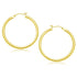 10k Yellow Gold Polished Hoop Earrings (3x40mm) - earrings
