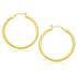 10k Yellow Gold Polished Hoop Earrings (3x40mm) 
