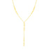 14K Yellow Gold Lariat Necklace with Paperclip Chain Stations - necklaces
