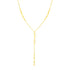 14K Yellow Gold Lariat Necklace with Paperclip Chain Stations 